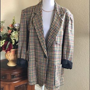 NWOT Vintage Houndstooth Wool Blazer